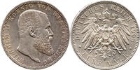 Deutsches Kaiserreich / Württemberg 5 Mark Wilhelm II. 1892-1913, WILHELM II KOENIG VON WUERTTEMBERG -