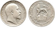 Großbritannien 1 Schilling Edward VII., 1901 - 1910, Löwe auf Krone, Royal Mint, London -
