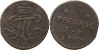 Erfurt 3 Pfennig S . M, Monogramm, Mainz -
