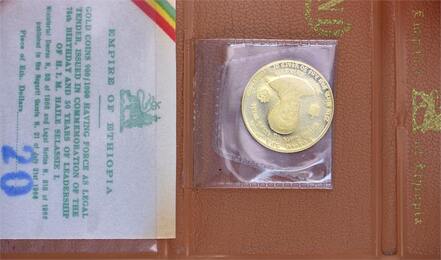 Äthiopien 20 Dollars Gold 1966 AD Haile Selassie I. 1930-1936, 1941-1974. Polierte Platte in OVP