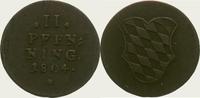 Bayern Cu 2 Pfennig Maximilian IV. Joseph 1799-1805.