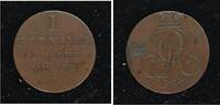 Braunschweig-Calenberg-Hannover Cu Pfennig Georg IV. 1820-1830. -