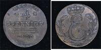 Sachsen-Coburg-Saalfeld Cu 4 Pfennig Ernst 1806-1826. -