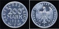 Weimarer Republik 200 Mark 1923 F Matte Stelle a.D. RS. Polierte Platte