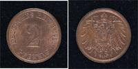 Kleinm&uuml;nzen 2 Pfennig 1916 A Fein zaponiert. Winz. Kratzer, Stempelglanz 12,00 EUR  zzgl. 2,00 EUR Versand