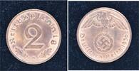 Drittes Reich 2 Pfennig 1936 A Vorz&uuml;glich - Stempelglanz 20,00 EUR  zzgl. 2,00 EUR Versand