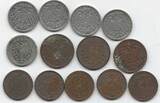 DEUTSCHLAND/ALLEMAGNE. 1, 2, 5 Pfennig. Divers. 13 MÜNZEN, MONNAIES . Von fast schön bis sehr schön.