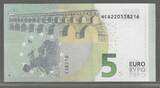 B.C.E., E.C.B. . 5 €uro. (2020) Code court, Kurtzcode: N020B6 . Fast NEU. I-.