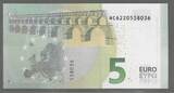 E.C.B., B.C.E. . 5 €uro. (2020) Code court, Kurtzcode: N020B6 . Fast NEU. I-.