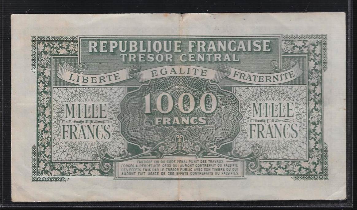 FRANCE 1000 Francs (1945) &amp;quot;Série 97 A&amp;quot; Sehr schön | MA-Shops