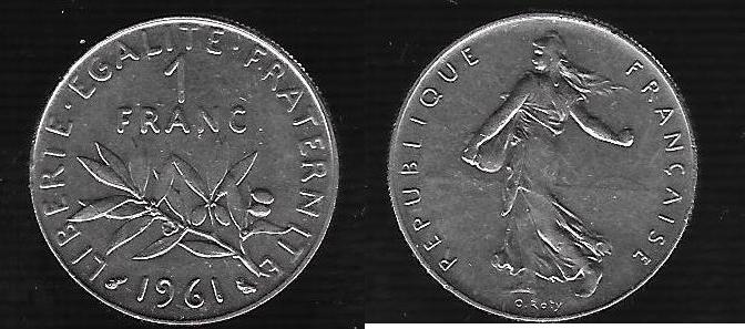 1 franc Semeuse Nickel 1961 - Collection
