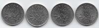 FRANCE . 1/2 Franc Säerin von: Semeuse de: O.Roty . 4 Münze. 4 Monnaies . -