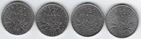 FRANCE . 1/2 Franc Säerin von: Semeuse de: O.Roty . 4 Münze. 4 Monnaies . -