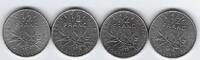 FRANCE . 1/2 Franc Säerin von: Semeuse de: O.Roty . 4 Münze. 4 Monnaies . -