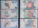 SURINAME 5, 10, 25 Gulden Vogelserie. Série oiseaux . -