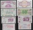 GRANDE BRETAGNE . 5, 10, 50 New Pence, 1 Pound BRITISH ARMED FORCES. Forces armées britanniques. 4 Notes . -