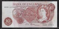 UNITED KINGDOM 10 Shillings Reine Élisabeth II. Série: D03N . -