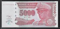 ZAÏRE 5'000 Nouveaux Zaïres Maréchal Mobutu Sese Seko. Série: DA/B . -