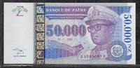 ZAÏRE 50'000 Nouveaux Zaïres Maréchal Mobutu Sese Seko. Série: G/D . -