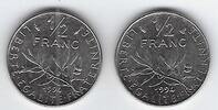 FRANCE . 1/2 Franc Semeuse. Säerin. de O.ROTY. Biene und Delfin. Abeille et dauphin . -