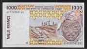 BCÉAO. 1000 Francs .D=MALI. Erreur de massicot. Zuschneidensfehler . -