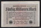 DEUTSCHLAND/ALLEMAGNE. 50 Millionen Mark serie: PG-11. Papier blanc. Papier Weiß. Légèrement fauté. Leict verschoben . -