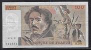 FRANCE . 100 Francs DELACROIX. Alphabet: B.204. Kleines Wz. Petit filigrane . -