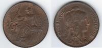 FRANCE . 10 Centimes Daniel Dupuis. Medailleur, médailleur. (France 1 bis 10 Centimes 1898-1921) . -