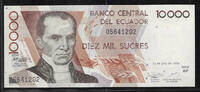 ECUADOR/EQUATEUR. 10000 Sucres Serie: AP . -