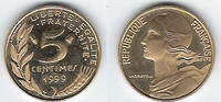 FRANCE . 5 Centimes. 1999. Marianne. 3 plis. 3 Falten. aus dem BE Satz  ... 95,00 EUR45,00 EUR  zzgl. 9,50 EUR Versand