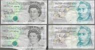 5 Pounds (1990) UNITED KINGDOM . GRANDE BRETAGNE. .REINE ÉLISABETH II . Serie:  L88 . 2 Notes.  aufeinanderfolgenden Nummer   . Fast sehr schön (...