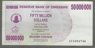 ZIMBABWE. 50 Mio. Dollars. Derniere, Letzte Serie: AP . -