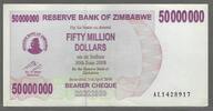 ZIMBABWE. 50 Mio. Dollars. Serie: AL . -