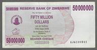 ZIMBABWE. 50 Mio. Dollars. Serie: AJ . -