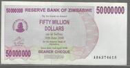 ZIMBABWE. 50 Mio. Dollars. Serie: AH . -
