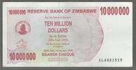 ZIMBABWE. 10 Mio Dollars Serie: AL . -