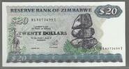 ZIMBABWE. 20 Dollars. Serie: DA...Y . -