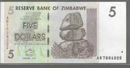 ZIMBABWE. 5 Dollars. Serie: AB . -