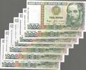 PERÚ/PÉROU. 1000 Intis. 7 NOTES. A/V, A/W, B/G, B/J, B/M, B/N, B/Q . -