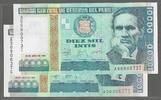 PERÚ/PÉROU. 10000 Intis. 2 NOTES. Serie: A/S, A/T . -