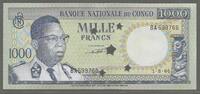 CONGO. 1000 Francs. (République Nationale) Serie: BA . ENTWERTET. ANNULÉ . -