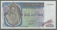 ZAÏRE . 10 Zaïres. Serie: A/F . Maréchal MOBUTU . -