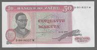 ZAÏRE . 50 Makuta. Serie: D/W . Maréchal MOBUTU . -