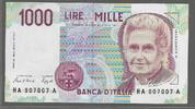 ITALIA/ITALIE. 1000 Lire. MARIA MONTESSORI. Serie: HA/A . -
