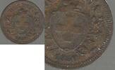 SVIZRA, SVIZZERA, SUISSE, SCHWEIZ. 1 Rappen. Oreille haute. Oberes Ohr . -
