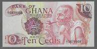 GHANA. 10 Cedis. Alter Mann raucht Pfeife. Vieil Homme à la pipe. Serie: Z/1 . -