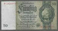 DEUTSCHLAND/ALLEMAGNE. 50 Reichsmark. DAVID HANSEMANN. Homme politique et banquier. Serie: L/B . -