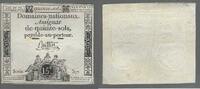 FRANCE. Assignat de Quinse Sols. DOMAINES NATIONAUX .Timbre sec: Buste vers la gauche du Bon Roi LOUIS le 16 ème -
