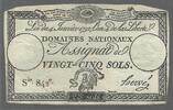 FRANCE. Assignat de Vingt-Cinq Sols. DOMAINES NATIONAUX. Serie: 842 . -