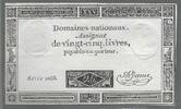 FRANCE. Assignat de Vingt-Cinq Livres. DOMAINE NATIONAUX. l'an 2. Serie: 1068 . -